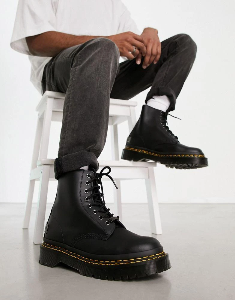 Dr. Martens]Dr Martens 1460 Bex double stitch 8 eye boots in black