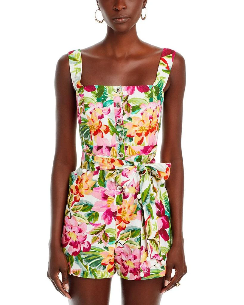 Painted Flowers Sleeveless Romper - Exclusive 商品