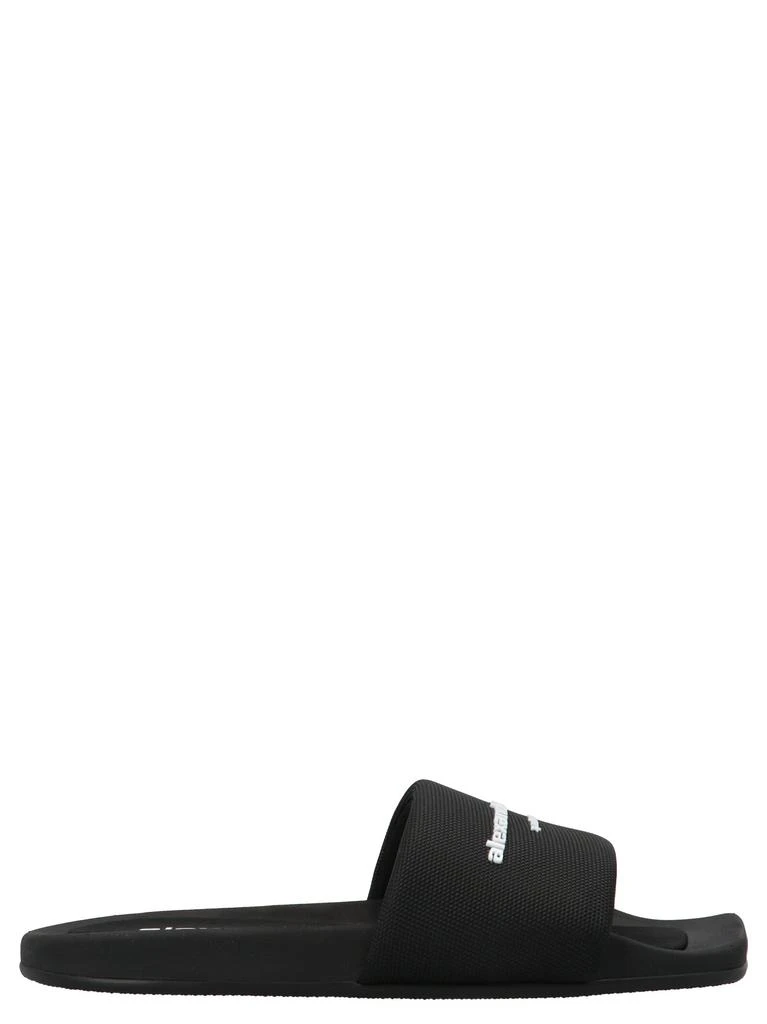 商品Alexander Wang|Logo Band Nylon Sliders Sandals Black,价格¥1765,第1张图片