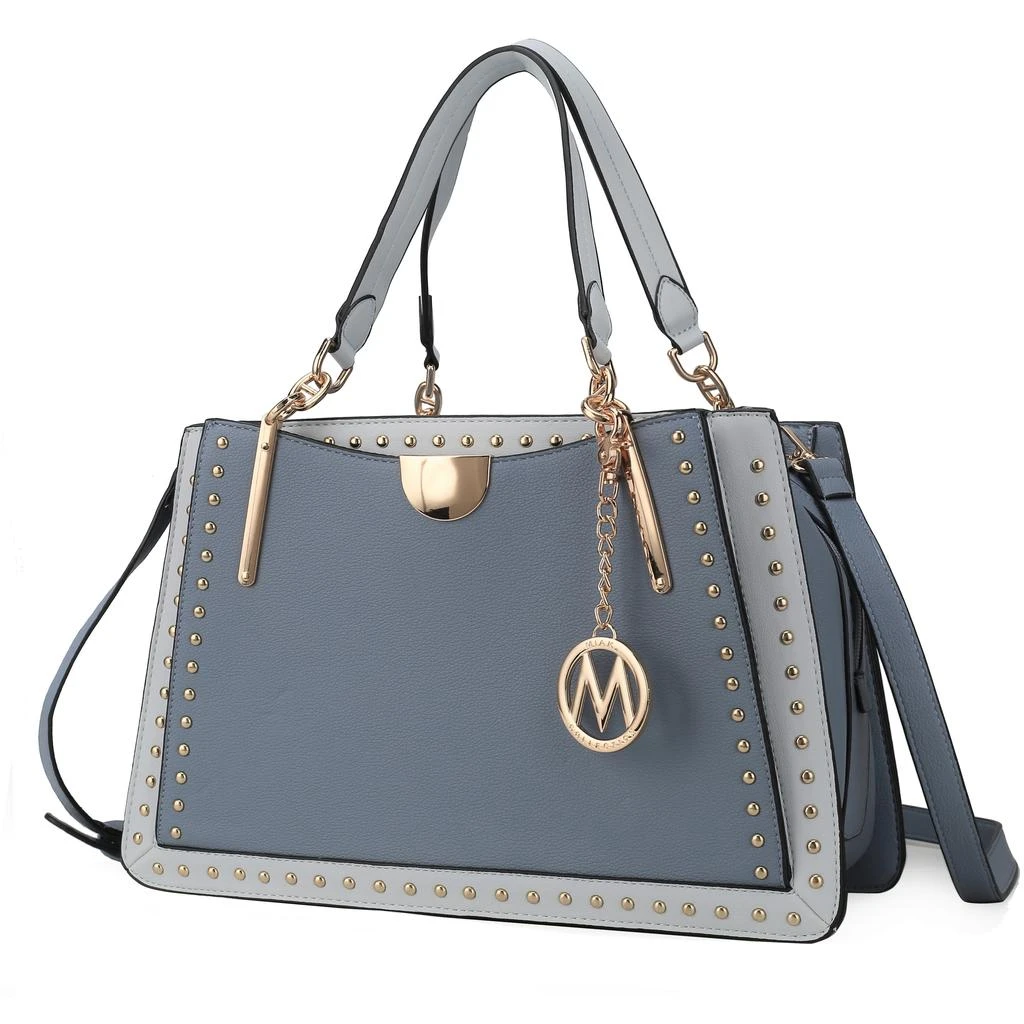 Aubrey Vegan Leather Multi Compartment Satchel Handbag - Color Block 商品