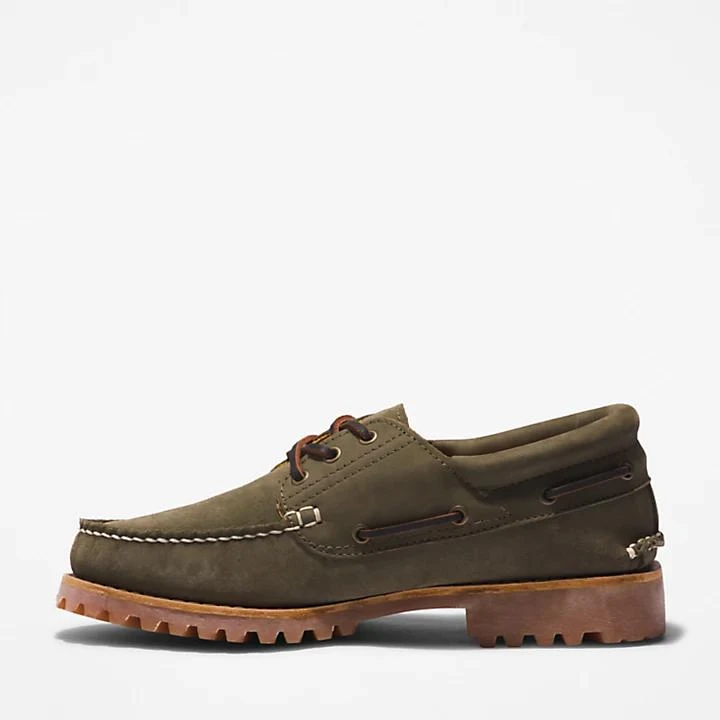 Timberland® 3-Eye Lug Handsewn Boat Shoe for Men in Dark Green 商品