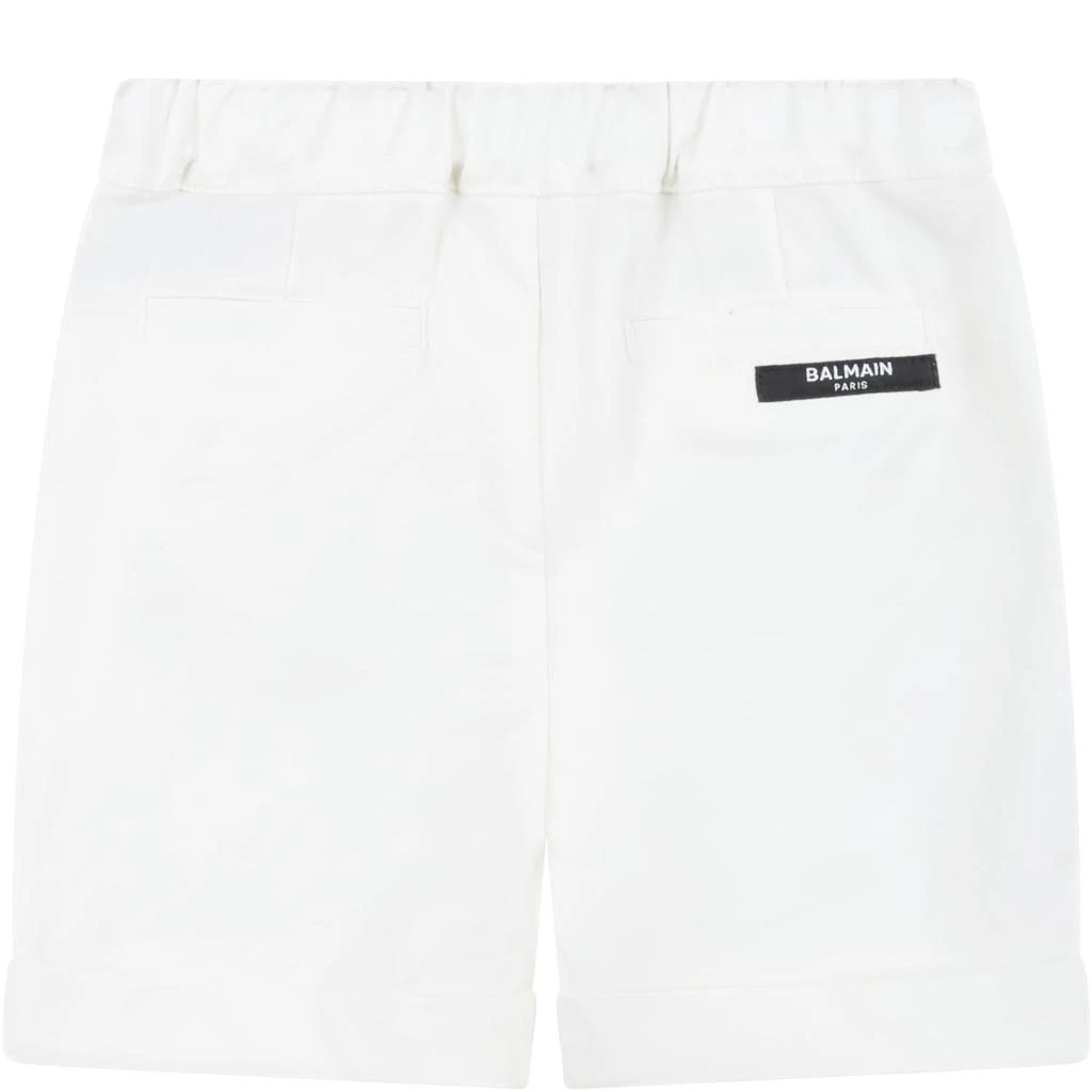 商品Balmain|Ivory Shorts For Baby Boy With Logo Patch,价格¥1514,第2张图片详细描述