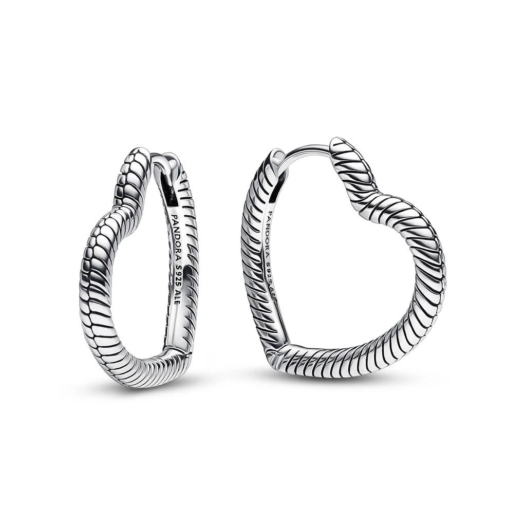 商品PANDORA|Moments Heart Charm Hoop Earrings,价格¥560,第1张图片