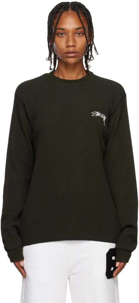 商品STUSSY|Black Thermal Long Sleeve T-Shirt,价格¥600,第1张图片