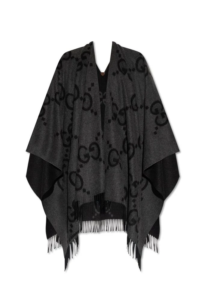 商品Gucci|Gucci Monogrammed Fringe Edge Poncho,价格¥12099,第1张图片