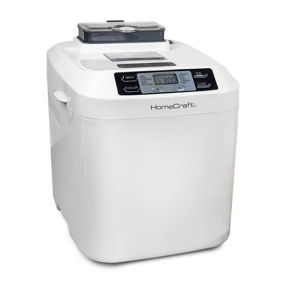 商品HomeCraft|HCPBMAD2WH Programmable Bread Maker with Auto Dispenser,价格¥1174,第1张图片