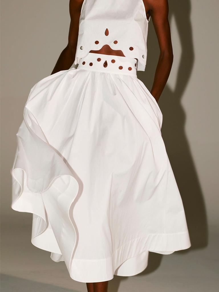 商品Rosie Assoulin|Eyelet Midi Skirt,价格¥8893,第4张图片详细描述