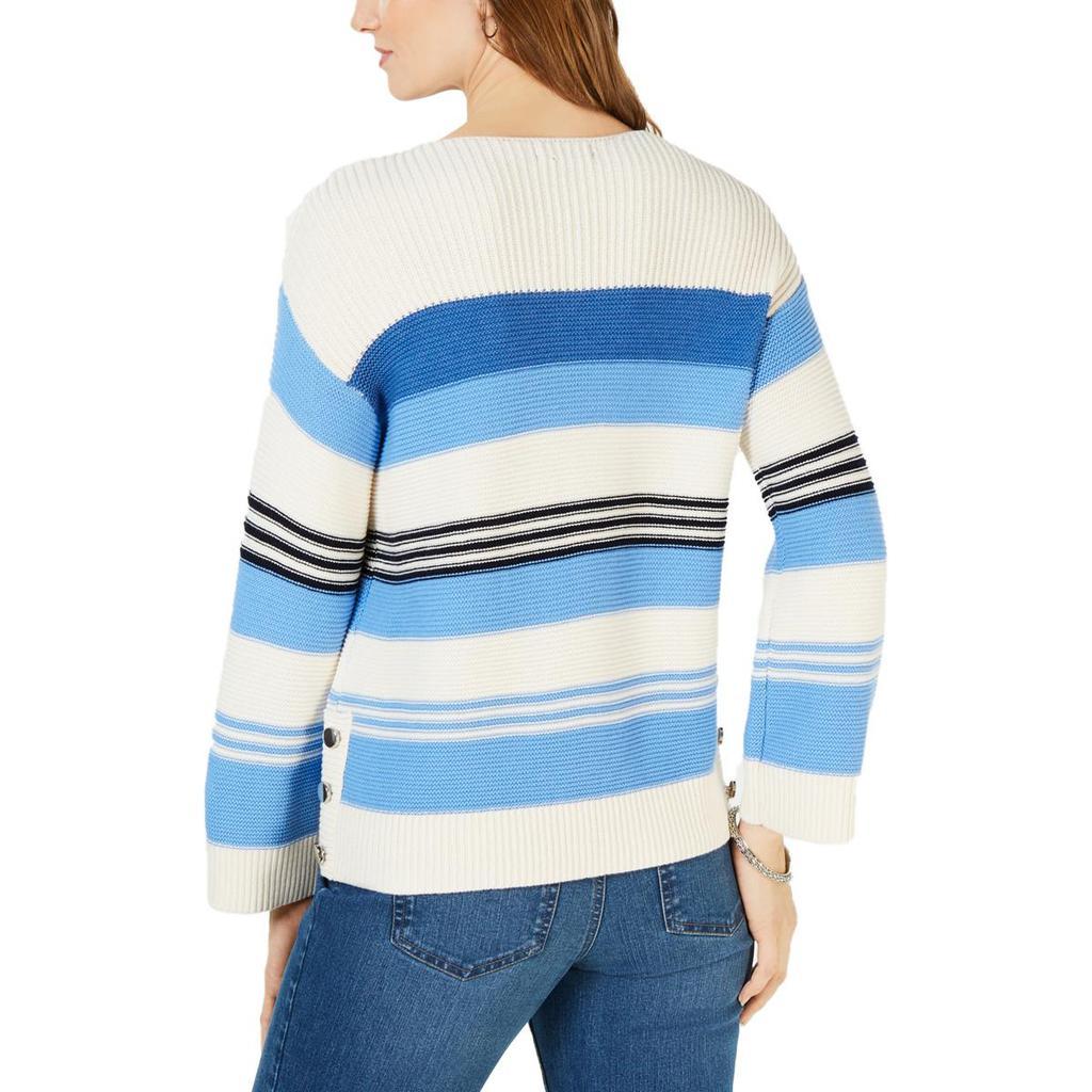 商品Charter Club|Charter Club Womens Striped Button Trim Sweater,价格¥75,第4张图片详细描述