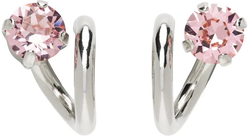 商品Justine Clenquet|SSENSE Exclusive Silver & Pink Vickie Earrings,价格¥371,第1张图片