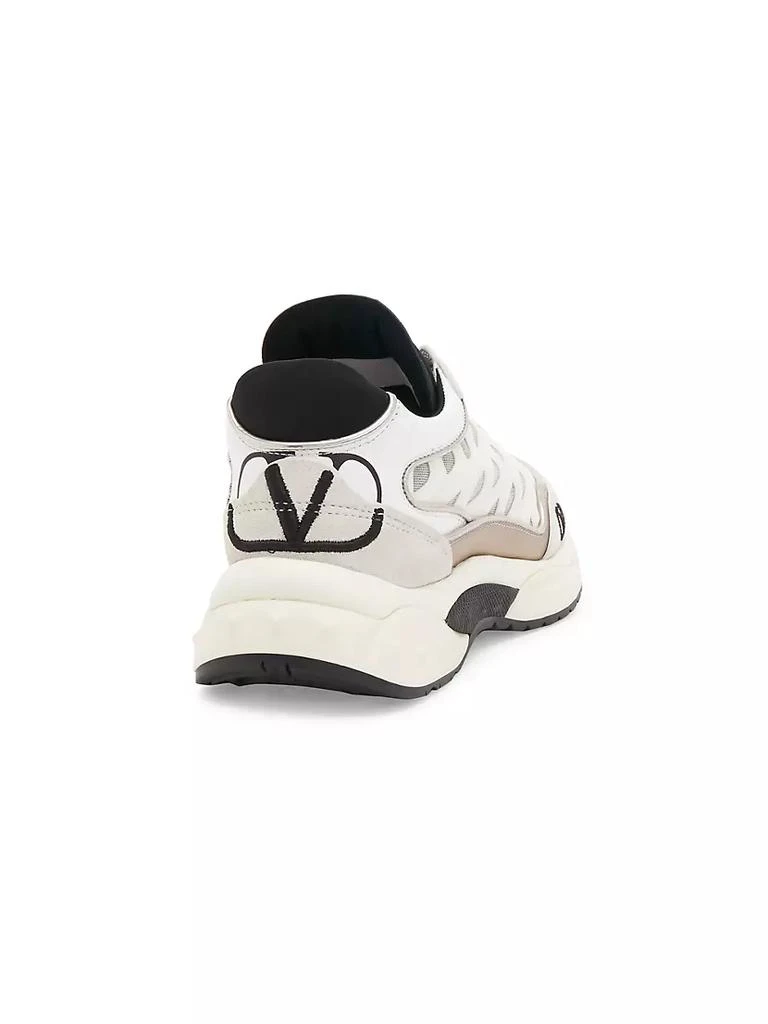 商品Valentino|Leather & Textile Logo-Embroidered Running Sneakers,价格¥4145,第3张图片详细描述