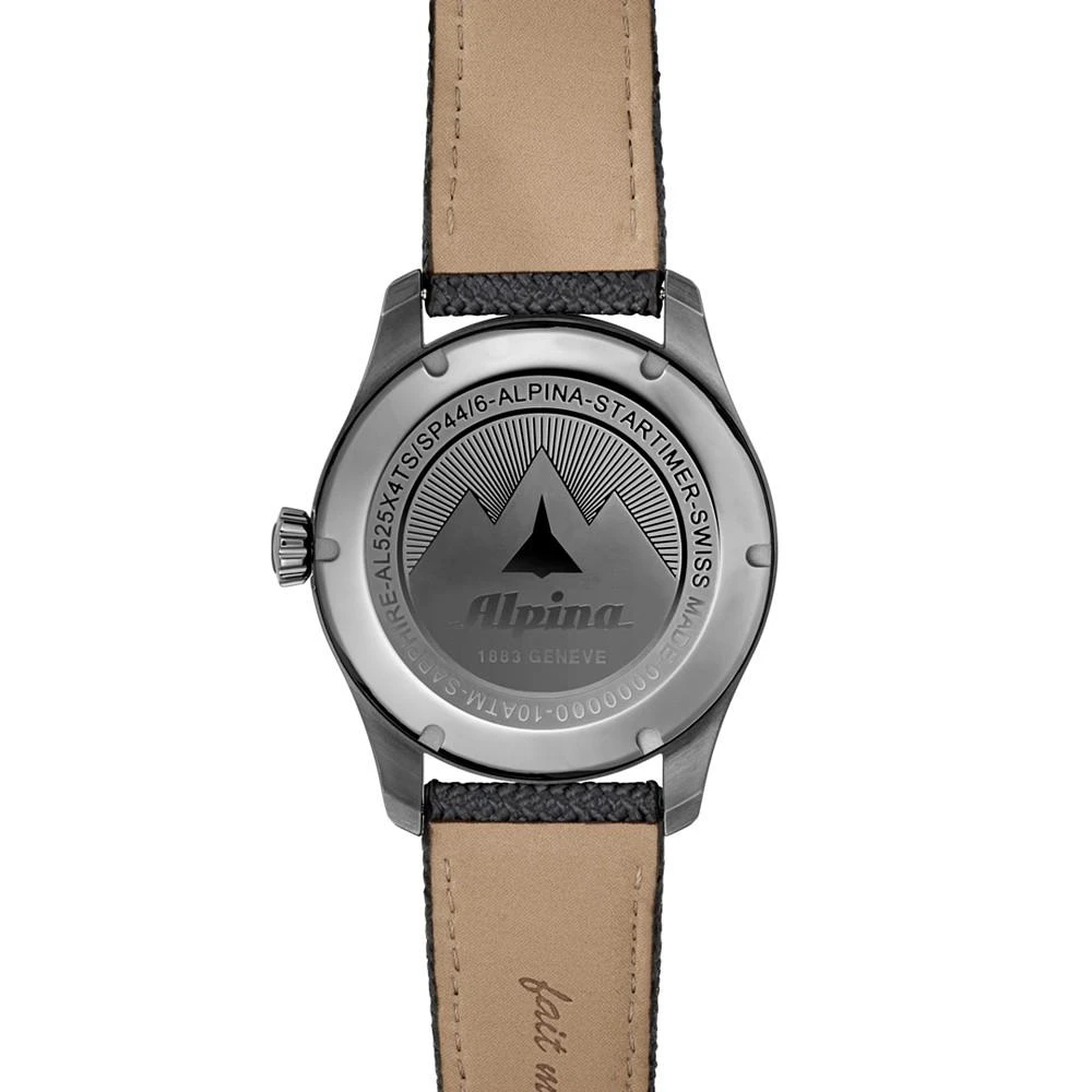 商品Alpina|Men's Swiss Automatic Startimer Pilot Gray Rubber Strap Watch 41mm,价格¥9752,第3张图片详细描述