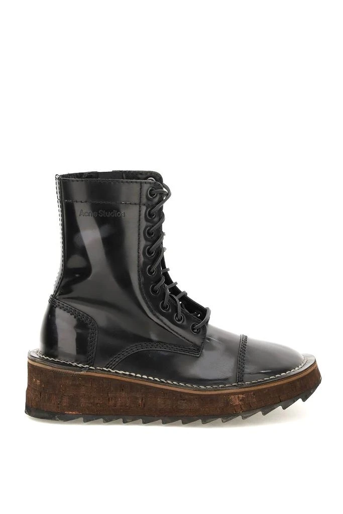 商品Acne Studios|Acne Studios Leather Lace Up Ankle Boots,价格¥2590,第1张图片
