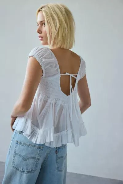 商品Kimchi Blue|Kimchi Blue Izzy Lace Trim Button-Front Babydoll Blouse,价格¥413,第2张图片详细描述