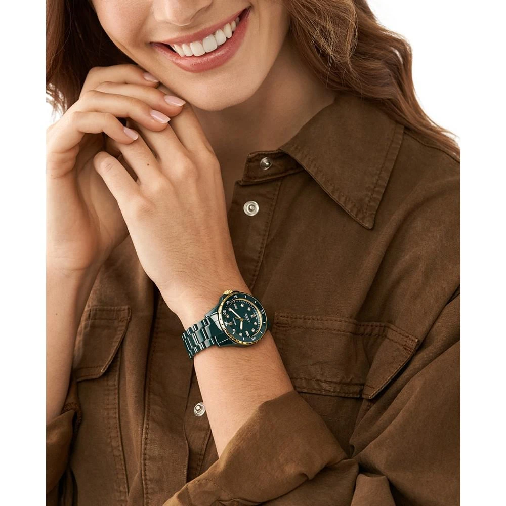 商品Fossil|Women's Fb-01 Three-Hand Green Ceramic Bracelet Watch, 36mm,价格¥1402,第4张图片详细描述