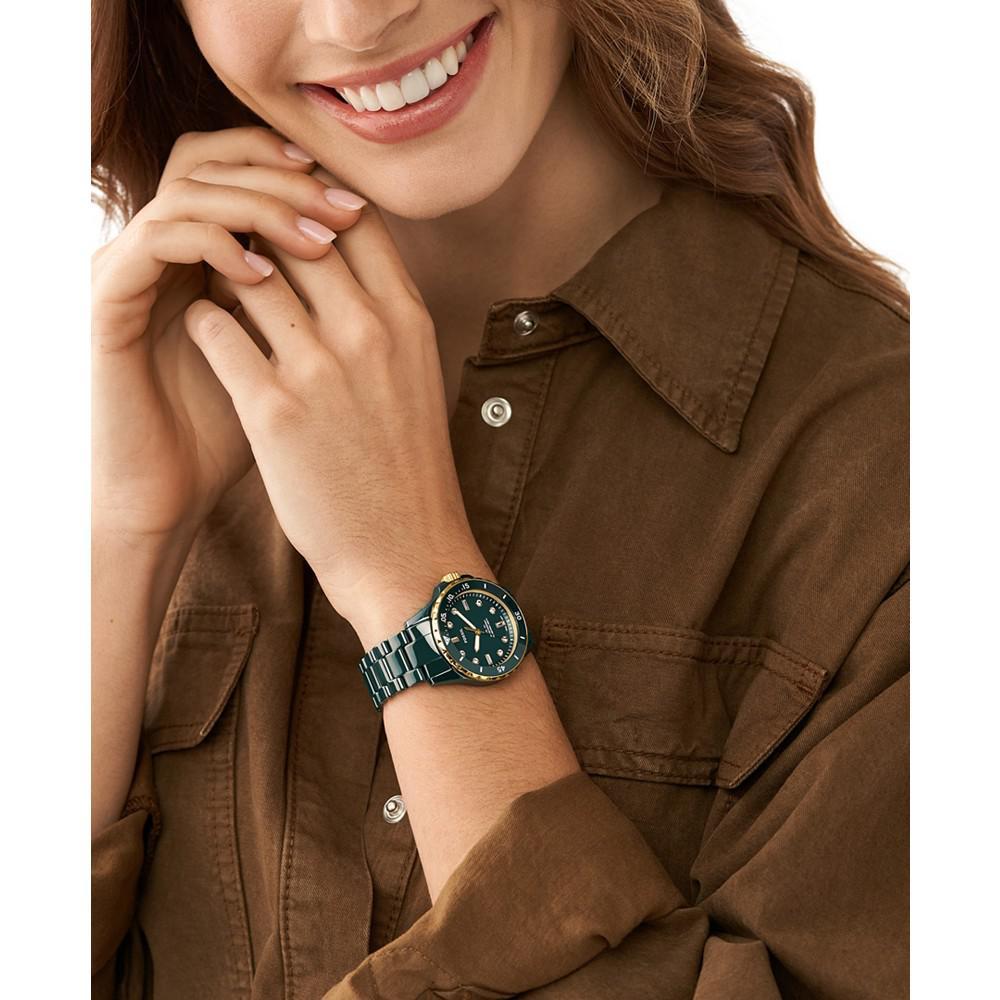 商品Fossil|Women's Fb-01 Three-Hand Green Ceramic Bracelet Watch, 36mm,价格¥1721,第6张图片详细描述