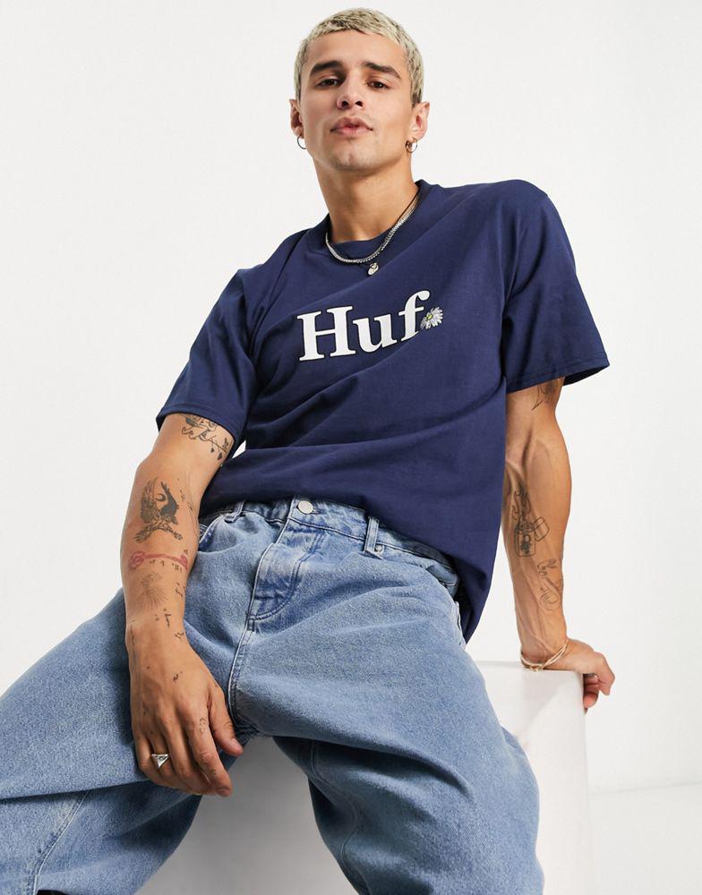 HUF in bloom t-shirt in navy商品第1张图片规格展示