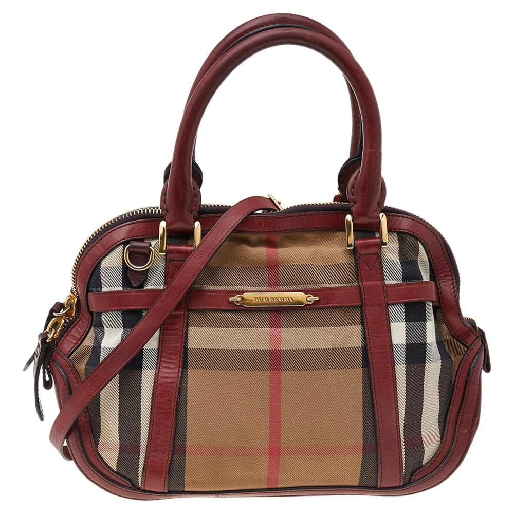 商品[二手商品] Burberry|Burberry Beige/Brown Canvas And Leather Small Orchard Bowling Bag,价格¥2880,第1张图片