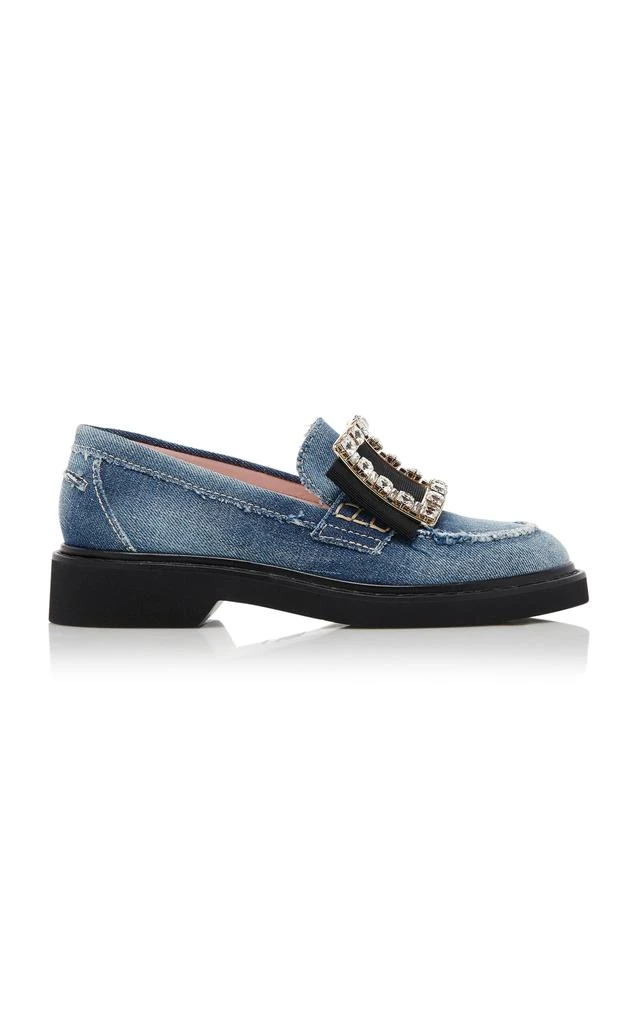 商品Roger Vivier|Roger Vivier - Viv Rangers Buckle Denim Loafers - Blue - IT 39 - Moda Operandi,价格¥13805,第1张图片