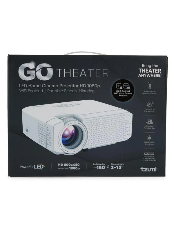 商品Tzumi|Go Theater LED Home Cinema Projector,价格¥455,第2张图片详细描述