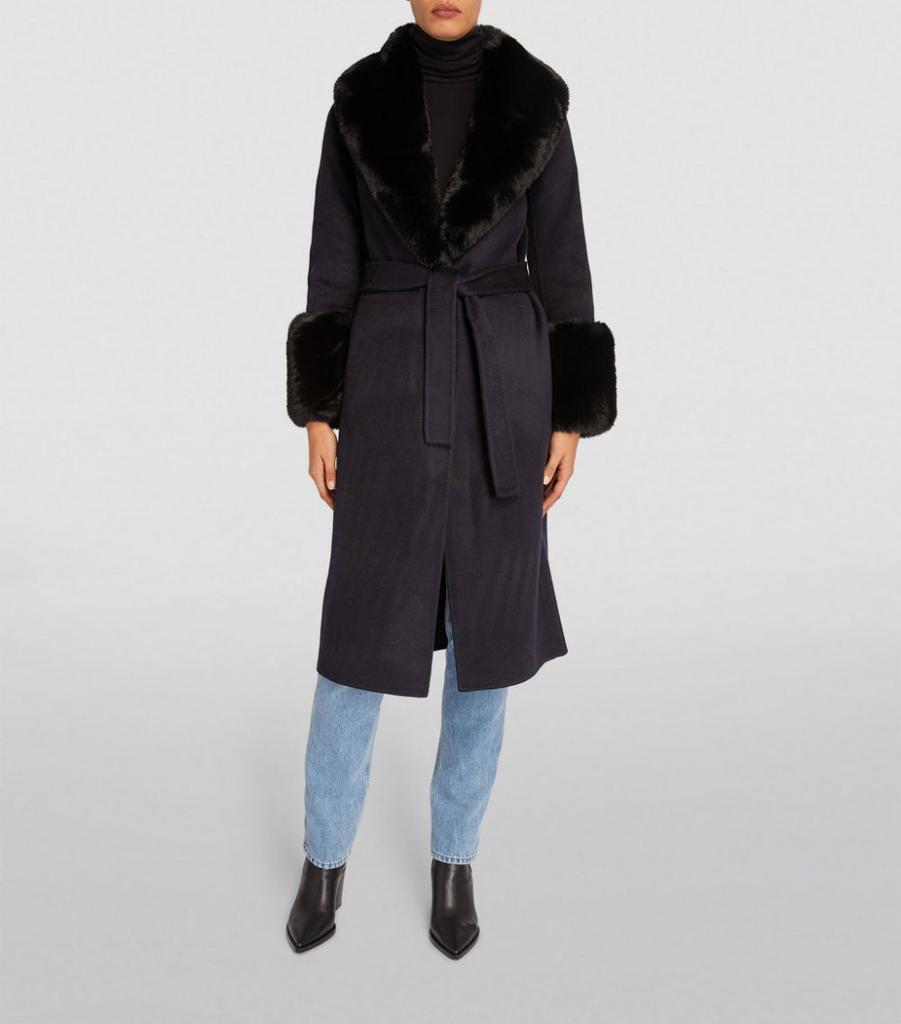 商品Maje|Faux Fur-Trim Coat,价格¥5123,第5张图片详细描述