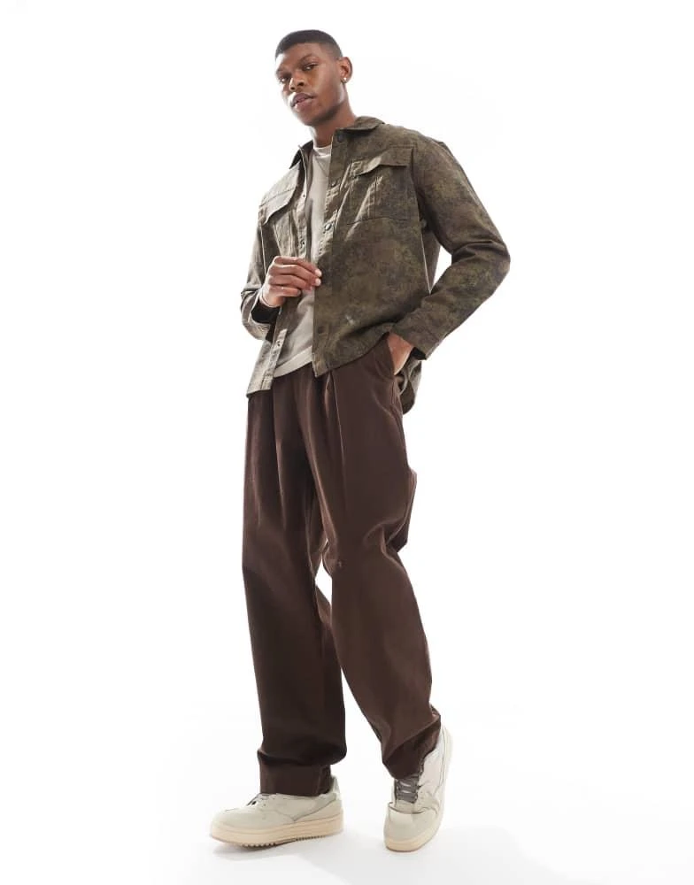 商品River Island|River Island ame le nuit overshirt in camo,价格¥518,第2张图片详细描述