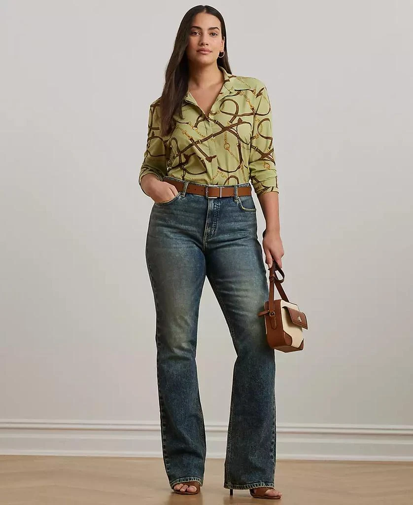 商品Ralph Lauren|Plus Size Classic-Fit Belting-Print Crepe Shirt,价格¥933,第4张图片详细描述