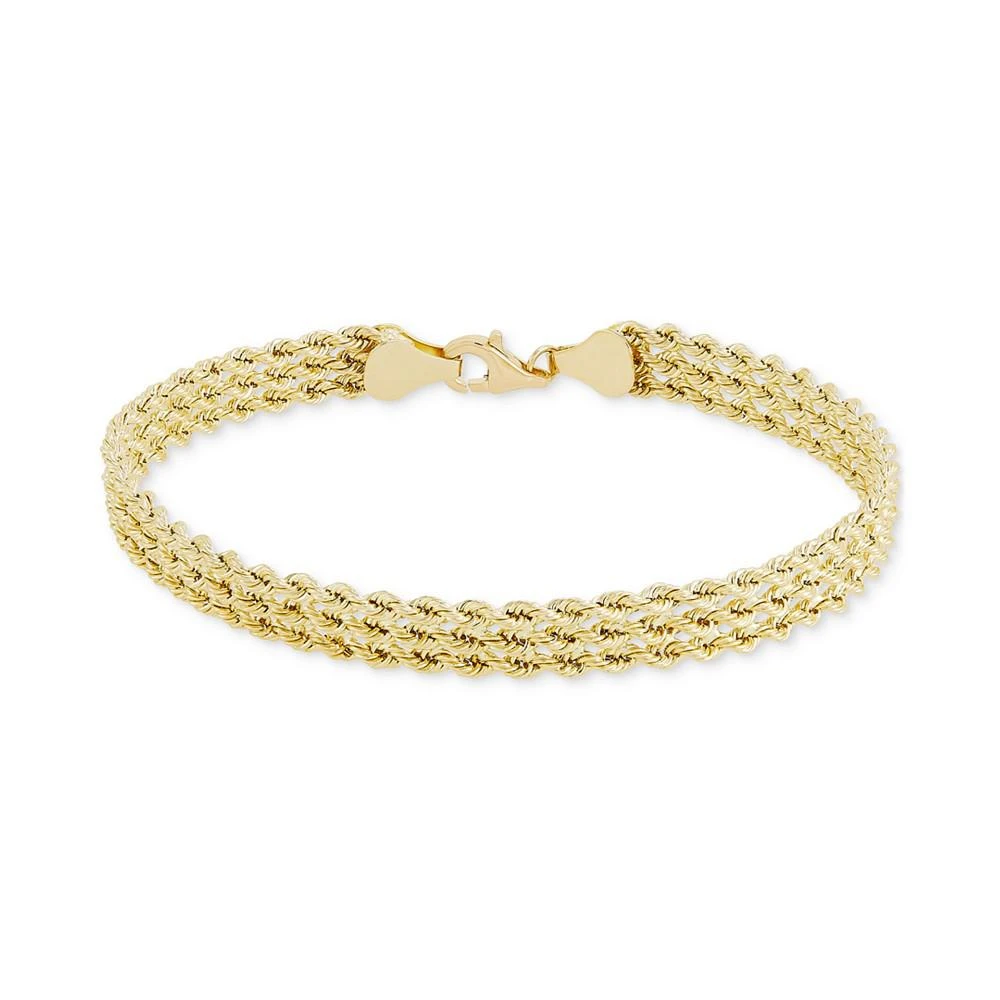 商品Macy's|Triple Row Rope Link Chain Bracelet in 10k Gold, Created for Macy's,价格¥6317,第1张图片