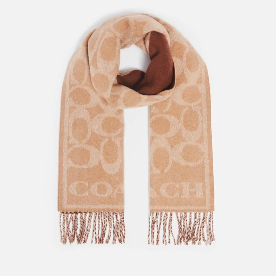 商品Coach|Coach Eve Signature C Reversible Muffler Cashmere-Jacquard Scarf,价格¥2285,第1张图片