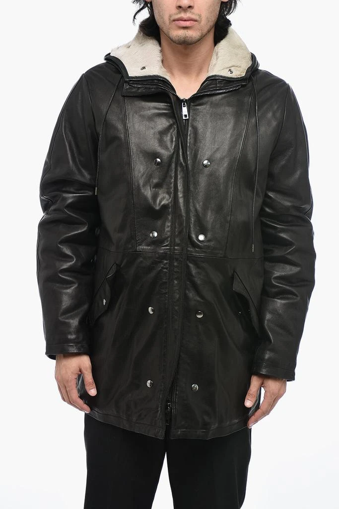 商品GIORGIO BRATO|Giorgio Brato Leather Parka Jacket with Removable Fur Inner,价格¥10911,第1张图片