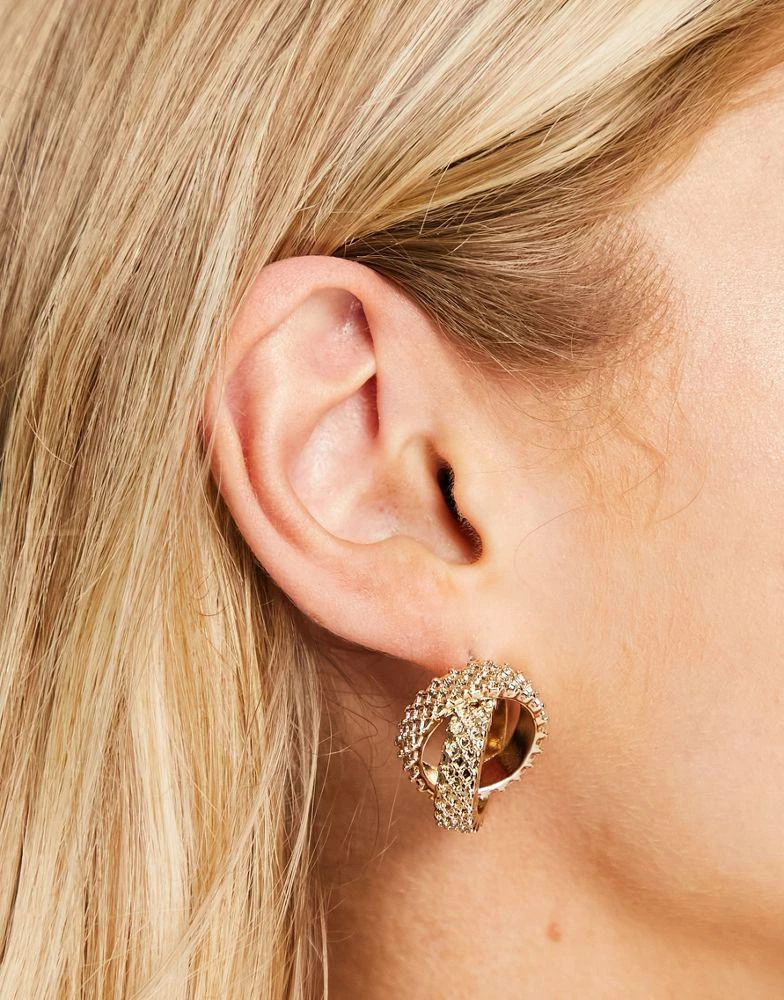 商品River Island|River Island texture crossover stud earrings,价格¥36,第1张图片