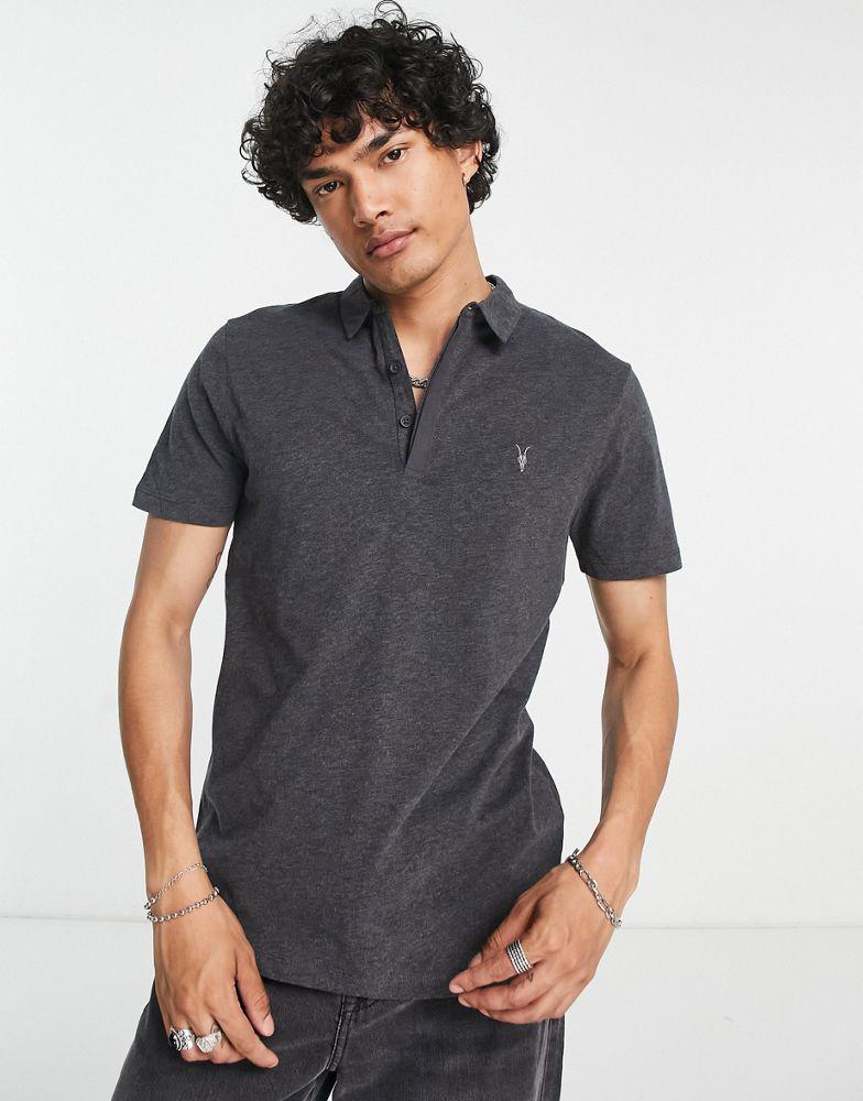 AllSaints Brace polo shirt in grey商品第3张图片规格展示