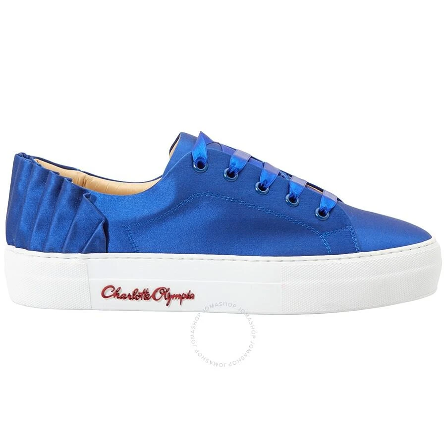 商品Charlotte Olympia|Charlotte Olympia Ladies Blue Sneaker Satin W Pleat Bk, Brand Size 38 ( US Size  8 ),价格¥673,第1张图片