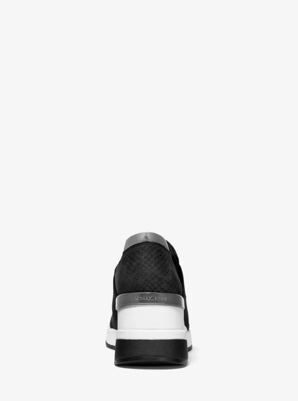 商品Michael Kors|Felix Canvas and Snake-Embossed Nubuck Trainer,价格¥379,第3张图片详细描述