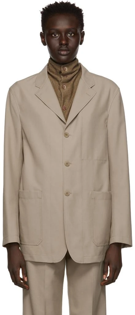 商品Lemaire|Taupe Wool Pyjama Jacket,价格¥2416,第1张图片