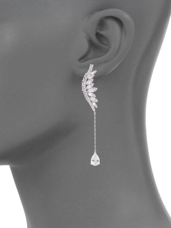 商品Eye Candy LA|Luxe Rhodium Plated Mystical Clear Cubic Zirconia Drop Earrings,价格¥272,第2张图片详细描述