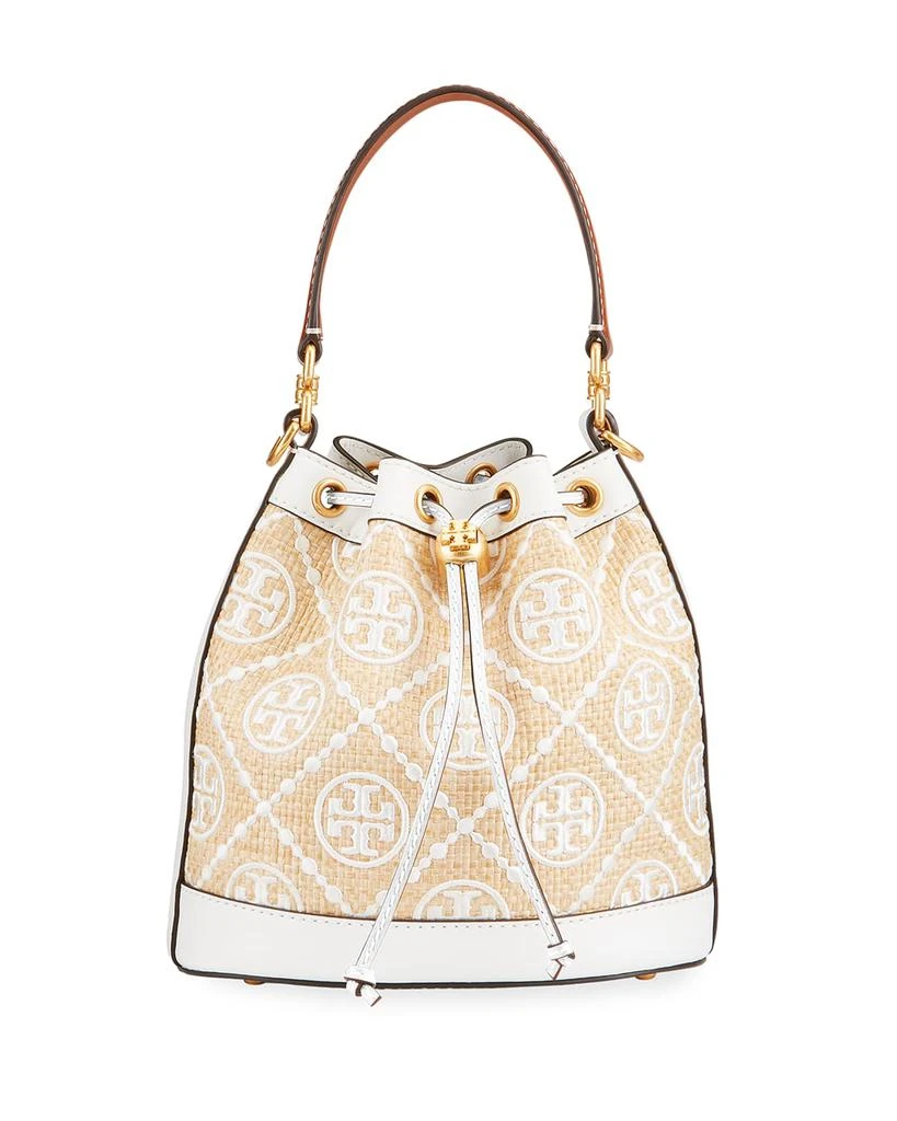 商品Tory Burch|T Monogram Straw Bucket Bag,价格¥3847,第1张图片