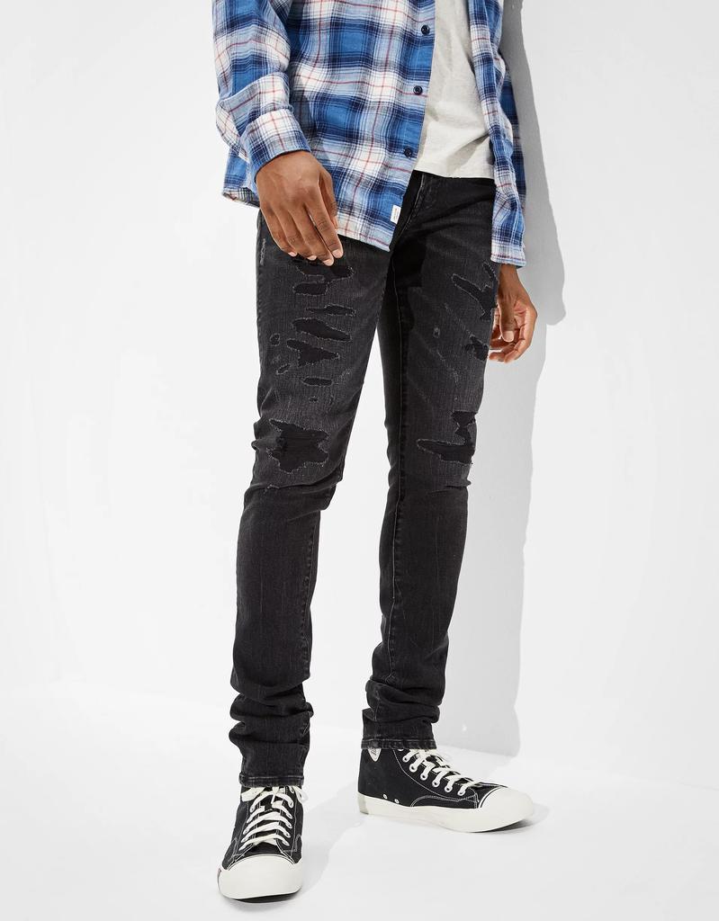 商品AE|AE AirFlex+ Patched Stacked Skinny Jean,价格¥372,第1张图片