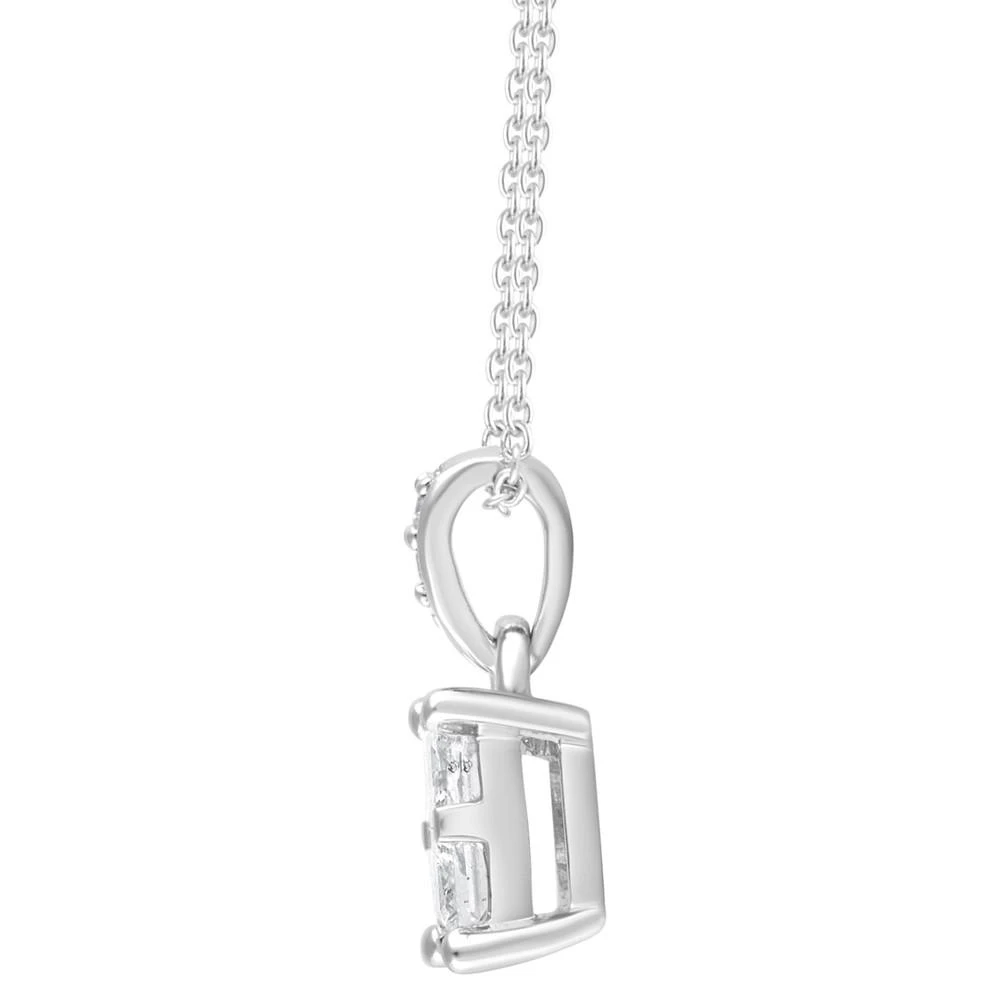 商品Macy's|Diamond Princess-Cut 18" Pendant Necklace (1/2 ct. t.w.) in 14k White Gold,价格¥12970,第4张图片详细描述