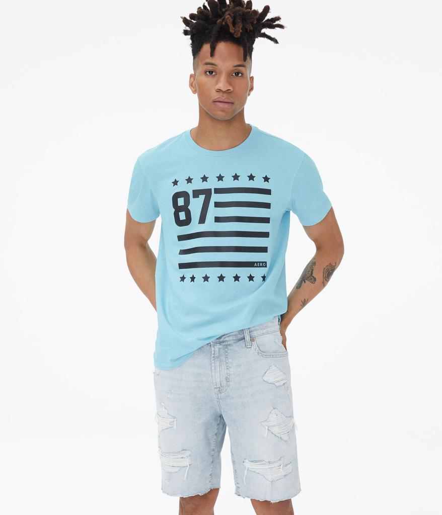 Aeropostale Men's 87 Flag Graphic Tee商品第5张图片规格展示