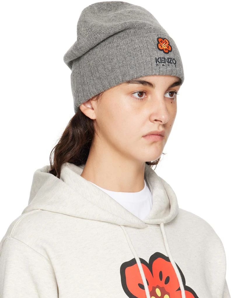 商品Kenzo|Gray Kenzo Paris Boke Flower Beanie,价格¥485,第2张图片详细描述