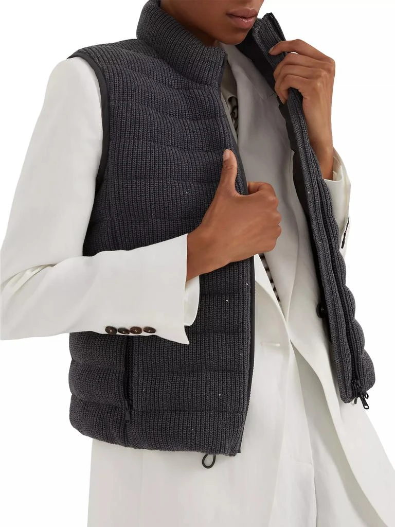 商品Brunello Cucinelli|Dazzling Cotton English Rib Knit Down Vest,价格¥33628,第5张图片详细描述