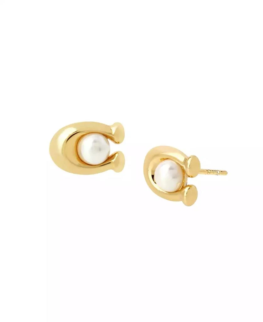 商品Coach|Imitation Pearl Signature C Stud Earrings,价格¥350,第1张图片