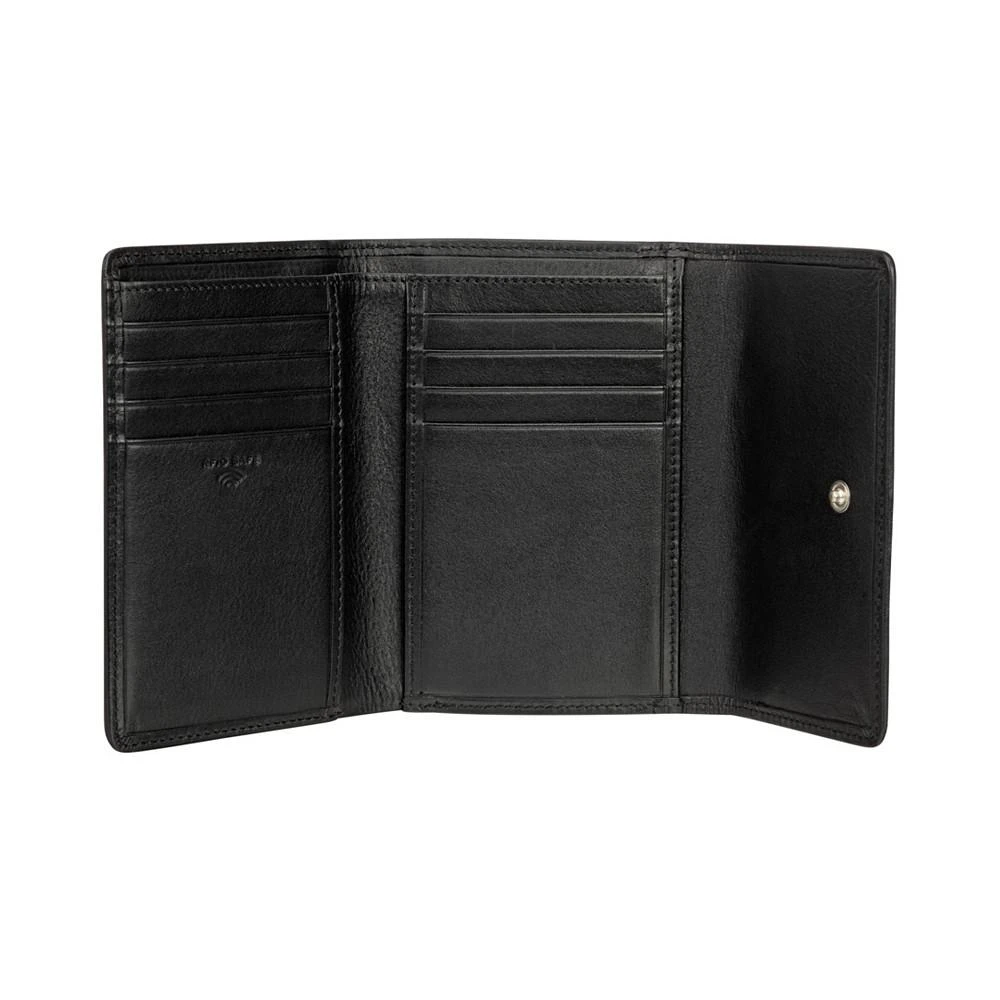 商品Mancini Leather Goods|Women's Basket Weave Collection RFID Secure Mini Clutch Wallet,价格¥551,第4张图片详细描述