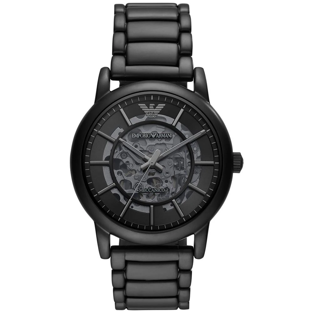 商品Emporio Armani|Men's Automatic Black Tone Stainless Steel Bracelet Watch 43mm,价格¥3038,第1张图片