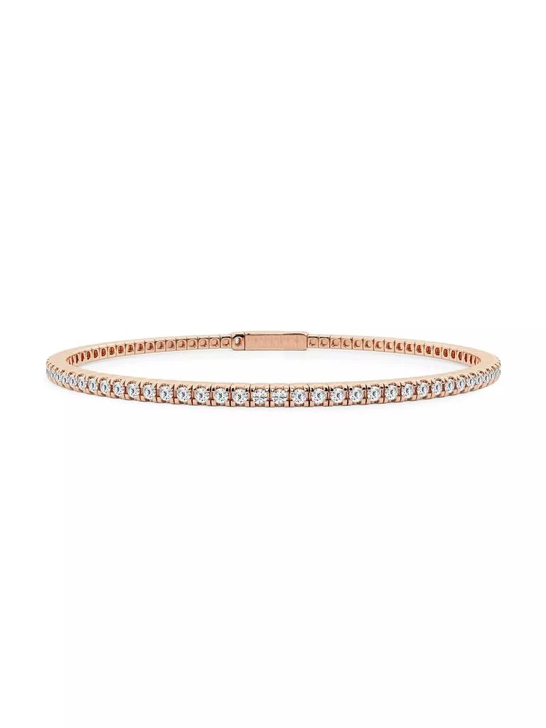 商品Saks Fifth Avenue Collection|14K Rose Gold & Round Lab-Grown Diamond Flexible Tennis Bangle/1.00-10.00 TCW,价格¥30344,第1张图片