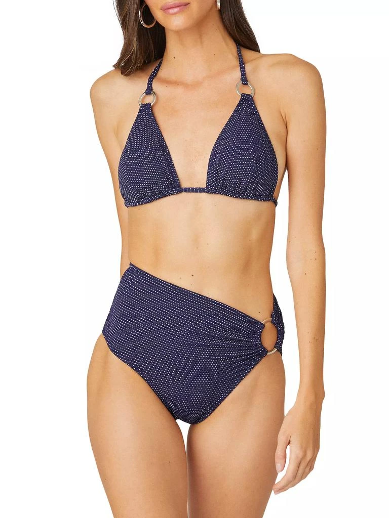 商品Shoshanna|Metallic Polka Dot Triangle Bikini Top,价格¥304,第2张图片详细描述