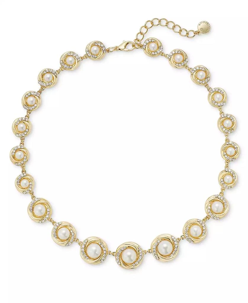 商品Charter Club|Gold-Tone Pavé & Imitation Pearl All-Around Collar Necklace, 17"+ 2" extender, Created for Macy's,价格¥151,第1张图片