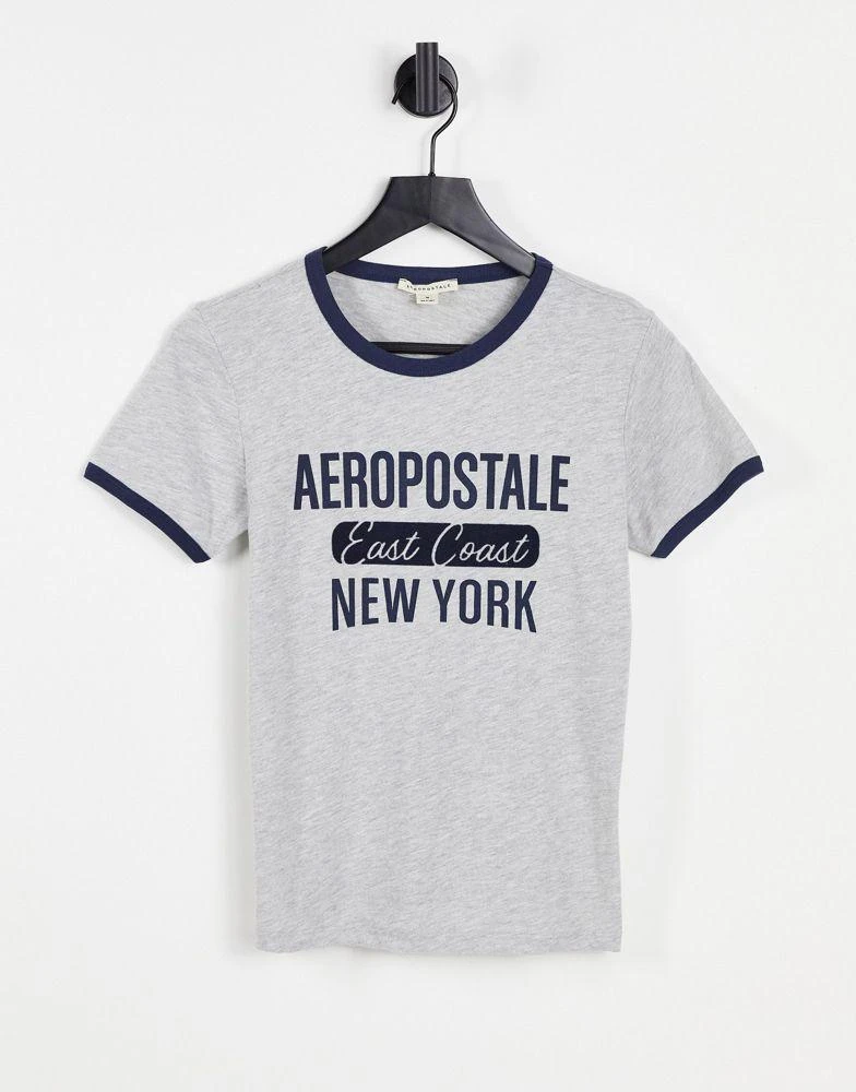 商品Aeropostale|Aeropostale ringer logo t-shirt in grey,价格¥73,第1张图片