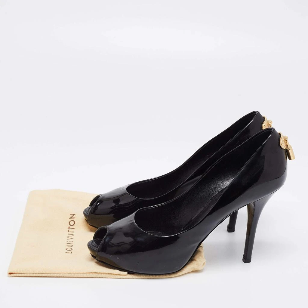 Louis Vuitton Black Patent Leather Oh Really! Peep Toe Platform Pumps Size 37.5 商品