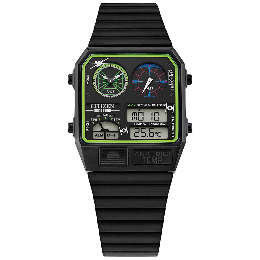 Trench Run Analog-Digital Black Stainless Steel Bracelet Watch 33mm商品第1张图片规格展示